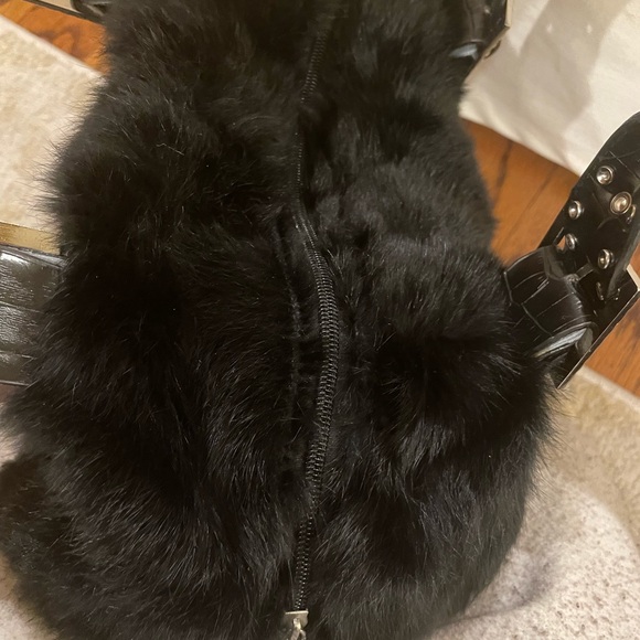 Authentic Black Rabbit Fur Purse - Picture 4 of 7